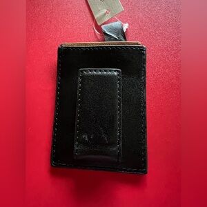 Fossil Black and Brown Leather Card Holder